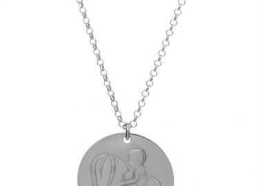 Κολιέ από ασήμι με την μαμά και το παιδί στην αγκαλία της -  - 