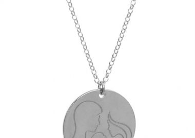 Κολιέ από ασήμι με την μαμά τον μπαμπά και το παιδί στην αγκαλιά τους -  - 