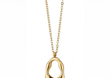 Κολίε Από Ατσάλι Επιχρυσωμένο 24Κ AS12922 - AMOR AMOR - 