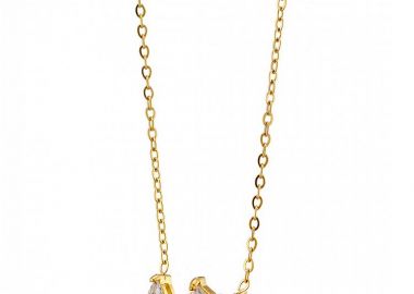 Κολίε Από Ατσάλι Επιχρυσωμένο 24Κ AS13782 - AMOR AMOR - 