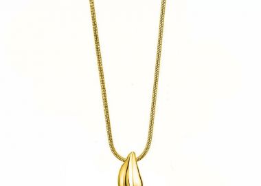 Κολίε Από Ατσάλι Επιχρυσωμένο 24Κ Drop Large AA12994 - AMOR AMOR - 