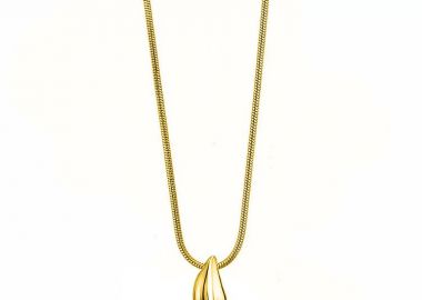 Κολίε Από Ατσάλι Επιχρυσωμένο 24Κ Drop Small AA12992 - AMOR AMOR - 