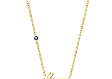 Κολίε Από Ατσάλι Επιχρυσωμένο 24Κ Μαμά Με Ματάκι MI13611 - AMOR AMOR - 