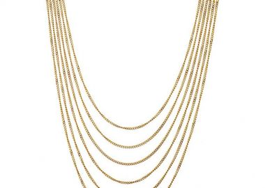 Κολίε Από Ατσάλι Επιχρυσωμένο 24Κ Με Αλυσίδες AS13659 - AMOR AMOR - 