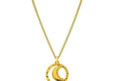 Κολιέ Απο Ατσάλι Επιχρυσωμένο 24Κ Με Φεγγάρι AA14764 - AMOR AMOR - 