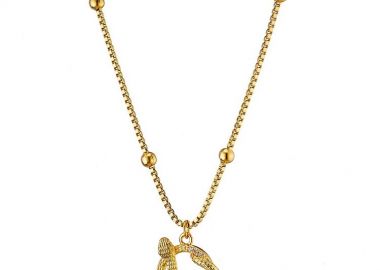 Κολίε Από Ατσάλι Επιχρυσωμένο 24Κ Με Φίδι AS13661 - AMOR AMOR - 