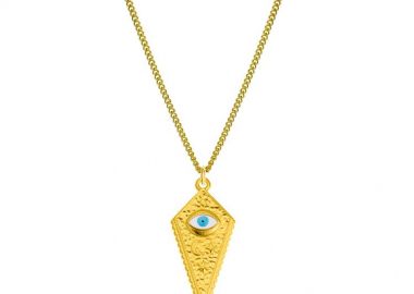 Κολιέ Απο Ατσάλι Επιχρυσωμένο 24Κ Με Ματάκι AA14768 - AMOR AMOR - 