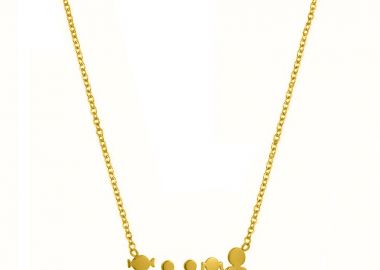 Κολιέ Από Ατσάλι Επιχρυσωμένο 24Κ Με Οικογένεια-Μαμά-Μπαμπά-Γιούς-Κόρη MI12805 - AMOR AMOR - 