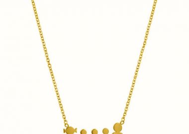 Κολιέ Από Ατσάλι Επιχρυσωμένο 24Κ Με Οικογένεια-Μαμά-Μπαμπά-Γιούς MI12802 - AMOR AMOR - 