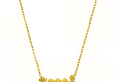 Κολιέ Από Ατσάλι Επιχρυσωμένο 24Κ Με Οικογένεια-Μαμά-Μπαμπά-Κόρες MI12811 - AMOR AMOR - 