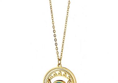 Κολίε Από Ατσάλι Επιχρυσωμένο 24Κ Με Ζιργκόν AS12955 - AMOR AMOR - 