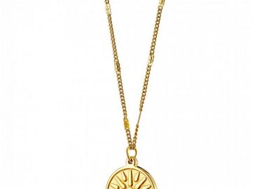 Κολίε Από Ατσάλι Επιχρυσωμένο 24Κ Με Ήλιο Της Βεργίνας AS13772 - AMOR AMOR - 