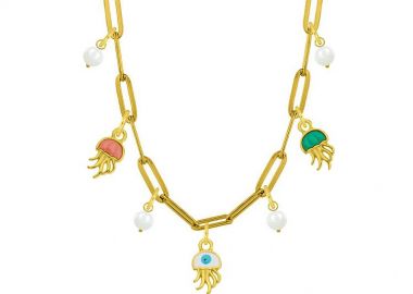 Κολιέ Από Ατσάλι Επιχρυσωμένο Με Μέδουσες AA13728 - AMOR AMOR - 