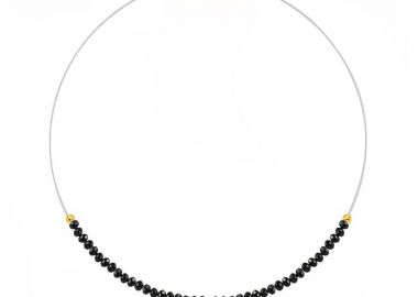 Κολιέ Από Ατσάλι Και Κρύσταλλα Με Ματάκι Μαύρο AA14918 - AMOR AMOR - 