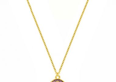 Κολιέ Από Ατσάλι Και Ορείχαλκο Επιχρυσωμένο 24Κ Με Ματάκι AA12703 - AMOR AMOR - 