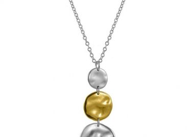 Κολιέ Από Ατσάλι Kαι Ορείχαλκο Επιχρυσωμένο Με Δίσκους AA19361 - AMOR AMOR - 