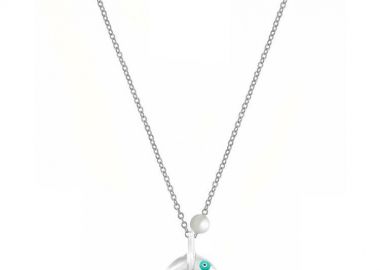 Κολιέ Από Ατσάλι Και Ορείχαλκο Με Ουρά Φάλαινας Και Ματάκι AA12348 - AMOR AMOR - 