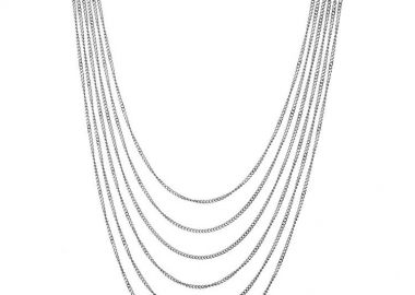 Κολίε Από Ατσάλι Με Αλυσίδες AS13658 - AMOR AMOR - 