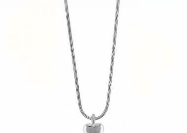 Κολίε Από Ατσάλι Με Καρδιά AA13449 - AMOR AMOR - 