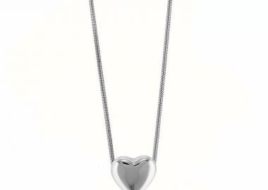 Κολίε Από Ατσάλι Με Καρδιά AA13451 - AMOR AMOR - 