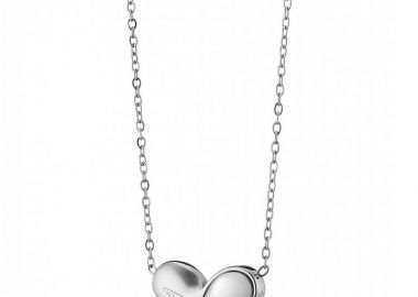 Κολίε Από Ατσάλι Με Καρδιά Από Φίλντισι AS13816 - AMOR AMOR - 