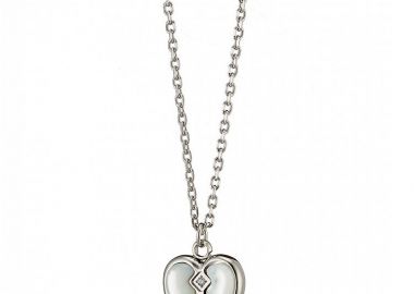 Κολίε Από Ατσάλι Με Καρδιά Από Φίλντισι AS13848 - AMOR AMOR - 