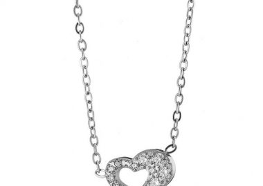 Κολίε Από Ατσάλι Με Καρδιά AS13634 - AMOR AMOR - 