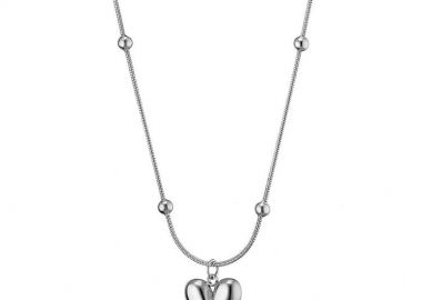 Κολίε Από Ατσάλι Με Καρδιά AS13662 - AMOR AMOR - 