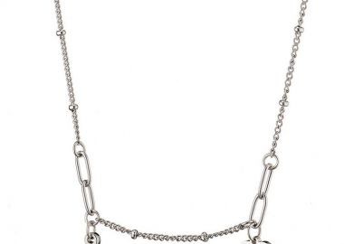 Κολίε Από Ατσάλι Με Καρδιά Και Ματάκι AS13652 - AMOR AMOR - 