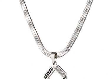 Κολιέ Από Ατσάλι Με Μαίανδρο AS12189 - AMOR AMOR - 