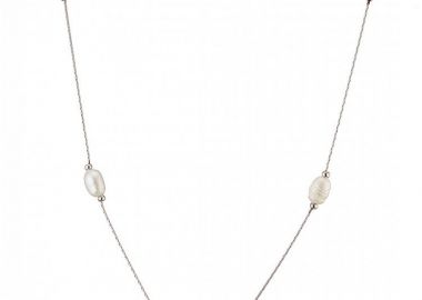 Κολίε Από Ατσάλι Με Μαργαριτάρια AS13801 - AMOR AMOR - 