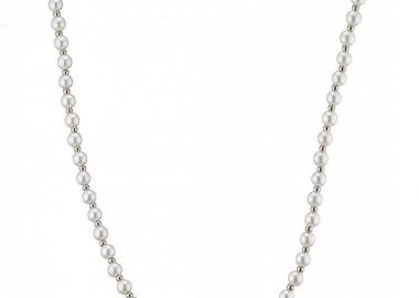 Κολίε Από Ατσάλι Με Μαργαριτάρια AS13820 - AMOR AMOR - 