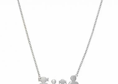 Κολιέ Από Ατσάλι Με Οικογένεια-Μαμά-Μπαμπά-Γιό-Κόρη MI12795 - AMOR AMOR - 