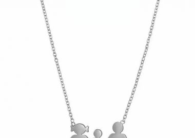 Κολιέ Από Ατσάλι Με Οικογένεια-Μαμά-Μπαμπά-Γιό MI12786 - AMOR AMOR - 