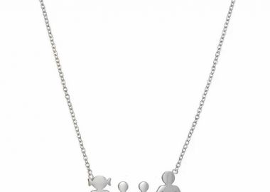 Κολιέ Από Ατσάλι Με Οικογένεια-Μαμά-Μπαμπά-Γιούς MI12792 - AMOR AMOR - 