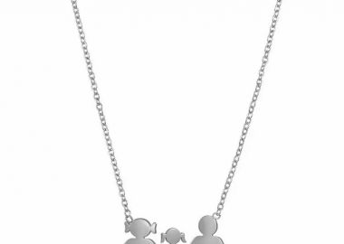 Κολιέ Από Ατσάλι Με Οικογένεια-Μαμά-Μπαμπά-Κόρη MI12789 - AMOR AMOR - 