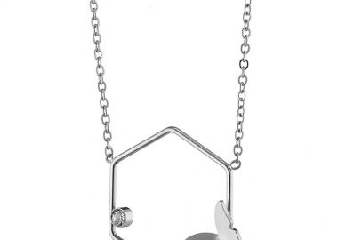 Κολιέ Από Ατσάλι Με Πεταλούδα AS12183 - AMOR AMOR - 