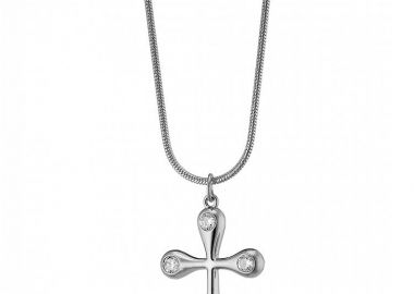 Κολίε Από Ατσάλι Με Σταυρό AS13852 - AMOR AMOR - 