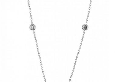 Κολίε Από Ατσάλι Με Ζιργκόν AS13830 - AMOR AMOR - 