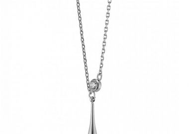 Κολίε Από Ατσάλι Με Ζιργκόν AS13844 - AMOR AMOR - 