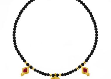 Κολιέ Από Χάντρες Με Πολύγωνο Και Ρόμβους Κόκκινους AA14903 - AMOR AMOR - 