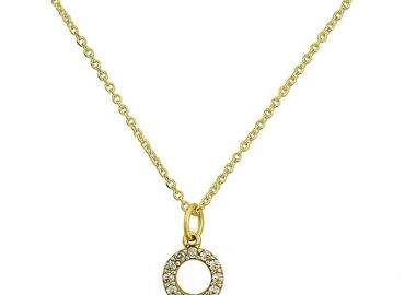 Κολιέ από χρυσό 9 καρατίων Κ9 με το σύμβολο της γυναικάς και πέτρες ζιργκόν -  - 