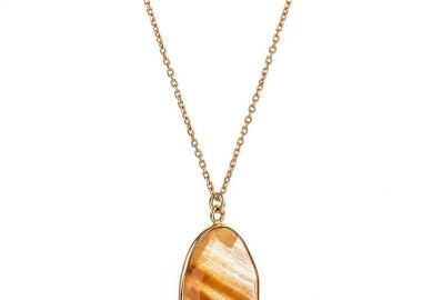 Κολιέ από επιχρυσωμένο ασήμι 925 γυναικείο Paraxenies με πέτρα ρουτίλιου PARX0013 -  - 