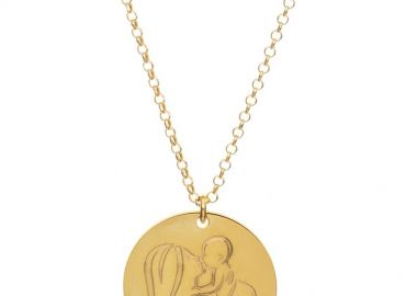 Κολιέ από επιχρυσωμένο ασήμι με την μαμά και το παιδί στην αγκαλία της -  - 