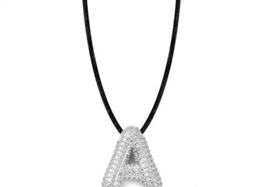 Κολιέ Από Κορδόνι Με Λατινικά Μονόγραμματα Crystal Balloon MI13584 - AMOR AMOR - 