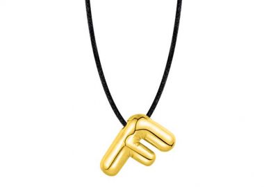 Κολιέ Από Κορδόνι Με Μονόγραμμα Balloon Από Ατσάλι Επιχρυσωμένο 24Κ MI13571 - AMOR AMOR - 