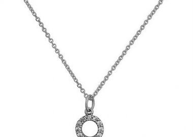 Κολιέ από λευκόχρυσο 9 καρατίων Κ9 με το σύμβολο της γυναικάς και πέτρες ζιργκόν -  - 