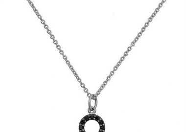 Κολιέ από λευκόχρυσο 9 καρατίων Κ9 με το σύμβολο της γυναικάς και πέτρες ζιργκόν -  - 