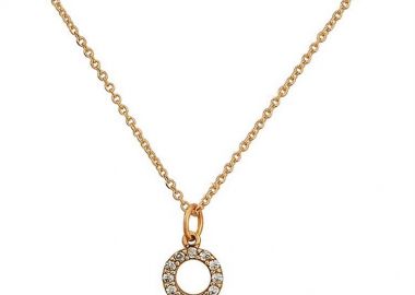 Κολιέ από ρόζ χρυσό 9 καρατίων Κ9 με το σύμβολο της γυναικάς και πέτρες ζιργκόν -  - 