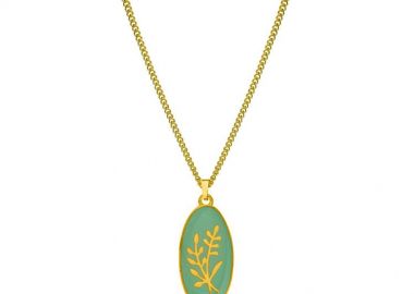 Κολιέ Ατσάλι Επιχρυσωμένο 24Κ Με Λουλούδι Βεραμάν AA14839 - AMOR AMOR - 